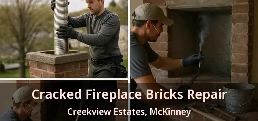 Cracked Fireplace Bricks Repair Creekview Estates, McKinney - TX
